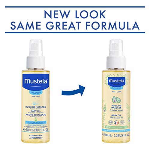 Mustela Baby Oil - Moisturizing Oil for Massage - with Natural Avocado, Pomeg...