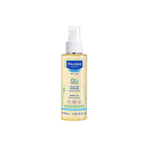 Mustela Baby Oil - Moisturizing Oil for Massage - with Natural Avocado, Pomeg...