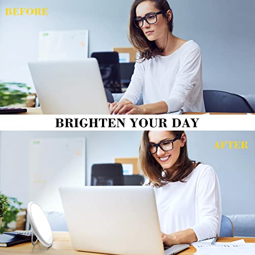 Light Therapy Lamp, UV-Free 10000 Lux Light Therapy Sun Lamp with 3 Adjustabl...