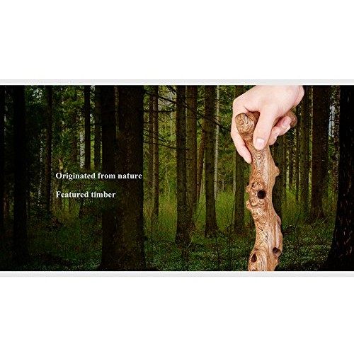 HXZXH Wood Cane with Supportive Curved Handle Gift Exquisite Carving Walking ...