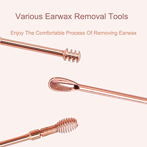 6Pcs Stainless Steel Earplugs, Ear Wax Removal 360°Cleaner, Rotating Ear Wax,...