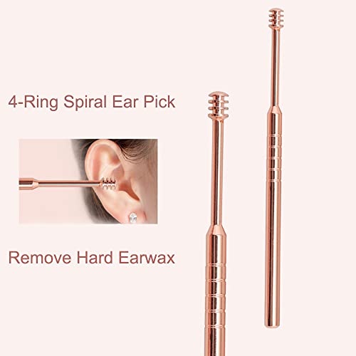 6Pcs Stainless Steel Earplugs, Ear Wax Removal 360°Cleaner, Rotating Ear Wax,...