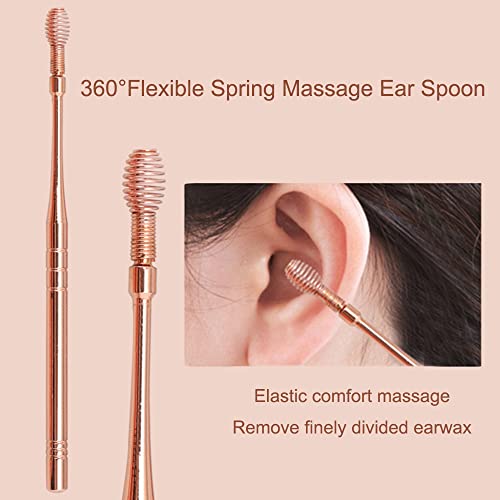 6Pcs Stainless Steel Earplugs, Ear Wax Removal 360°Cleaner, Rotating Ear Wax,...