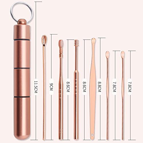 6Pcs Stainless Steel Earplugs, Ear Wax Removal 360°Cleaner, Rotating Ear Wax,...