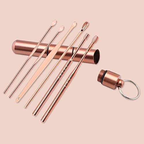 6Pcs Stainless Steel Earplugs, Ear Wax Removal 360°Cleaner, Rotating Ear Wax,...