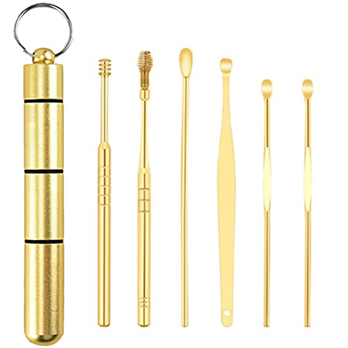 6Pcs Stainless Steel Earplugs, Ear Wax Removal 360°Cleaner, Rotating Ear Wax,...