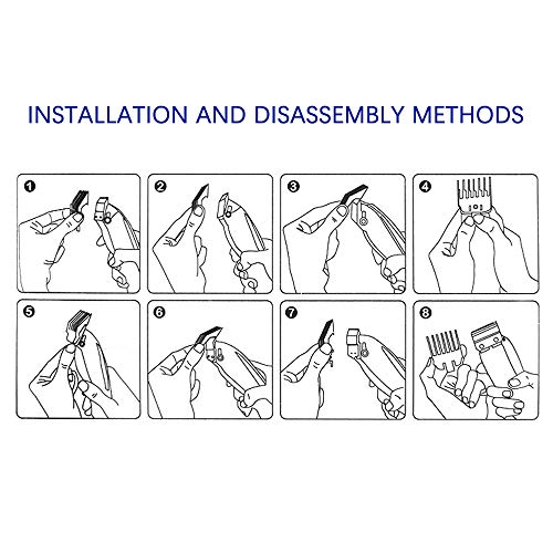 8 Pcs Professional Colorful Hair Clipper Combs Guide Accessories, Wahl Replac...