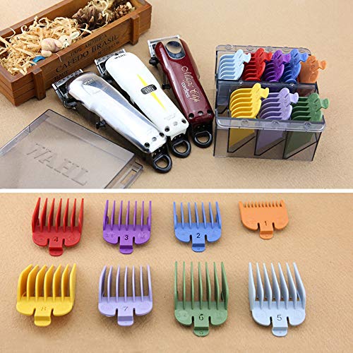 8 Pcs Professional Colorful Hair Clipper Combs Guide Accessories, Wahl Replac...