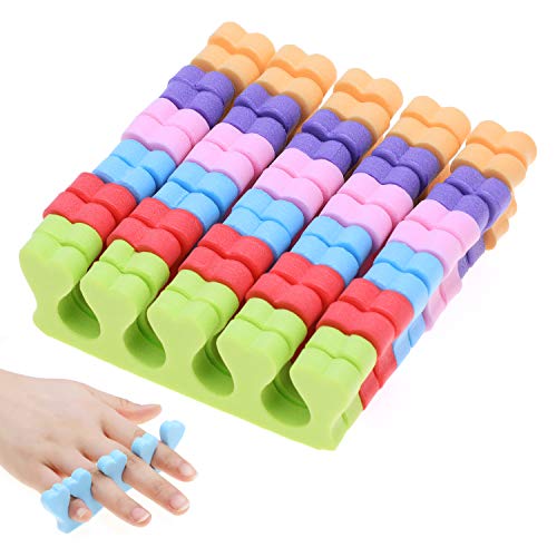 6 Pairs Toe Separators Finger Spreader Set,MWOOT Soft Sponge Finger Toe Divid...
