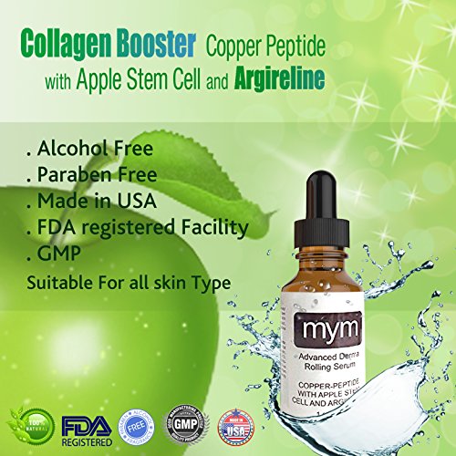 Copper Peptide Serum With Swiss Apple Stem Cell Boosts Collagen Production. I...