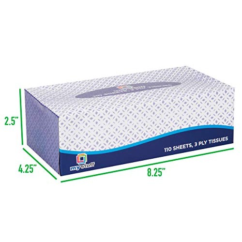My Stuff Facial Tissues, Soft and Strong Cloths, 110 Sheets, 3-Ply Material, ...
