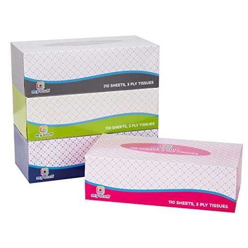 My Stuff Facial Tissues, Soft and Strong Cloths, 110 Sheets, 3-Ply Material, ...
