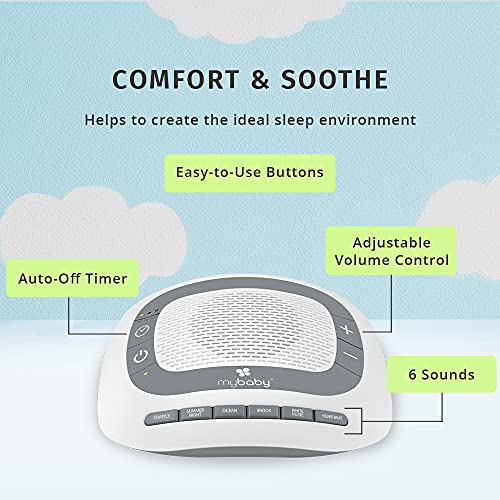 MyBaby SoundSpa White Noise Machine for Babies | 6 Soothing Lullabies for New...