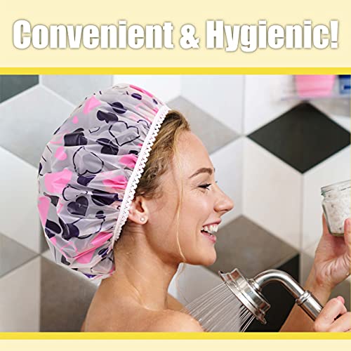 Reusable Plastic Shower Cap | 3 Colors Shower Cap for Men, Hair Covers for Wo...