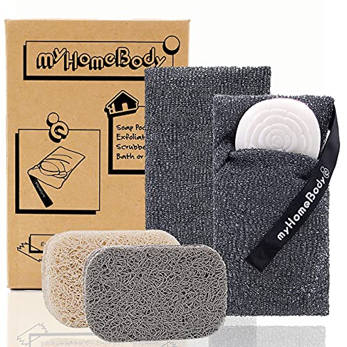 Soap Pocket Exfoliating Soap Saver Pouch | Body Scrubber Sponge, Exfoliator f...