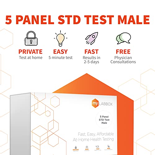myLAB Box - Home Std Test for Men, Easy Test Kit for HIV 1 and 2, Chlamydia, ...