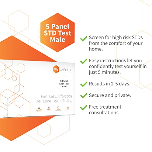 myLAB Box - Home Std Test for Men, Easy Test Kit for HIV 1 and 2, Chlamydia, ...