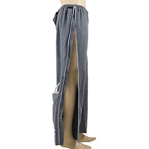 Incontinence Pants Full Open Patient Care Clothes with Side Zipper Easy to We...
