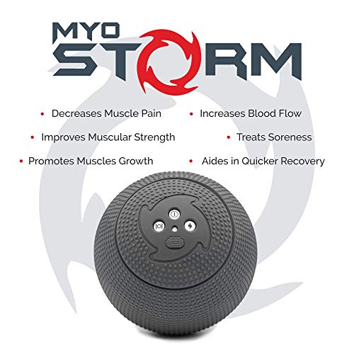 MyoStorm Heating Vibrating Massage Ball Roller for Deep Tissue Muscle Recover...