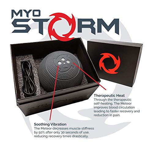 MyoStorm Heating Vibrating Massage Ball Roller for Deep Tissue Muscle Recover...