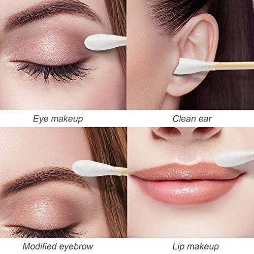 Bamboo Cotton Swabs 600 Count Double Round Tips by MYQIPGD | Biodegradable & ...