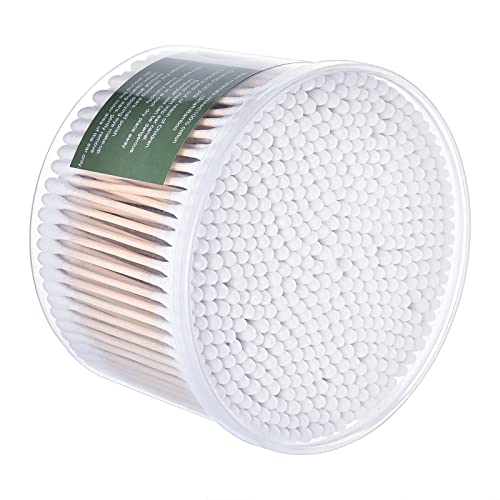 MONCOM Cotton Swabs 500 Count Double Round Thick Tips | Biodegradable & Organ...