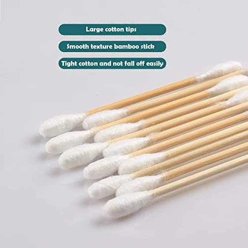 MONCOM Cotton Swabs 500 Count Double Round Thick Tips | Biodegradable & Organ...