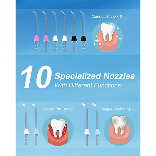 MySmile 10 PCS Replacement Jet Tips Oral Irrigator Nozzle Set Compatible with...