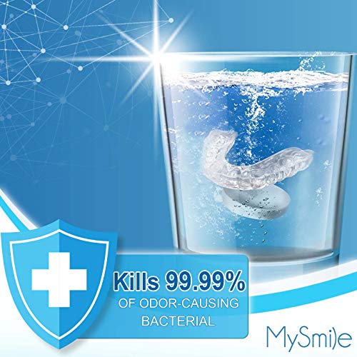MySmile Denture Cleaning Tablets, Retainer Cleaner Removes Bad Odor, Plaque, ...