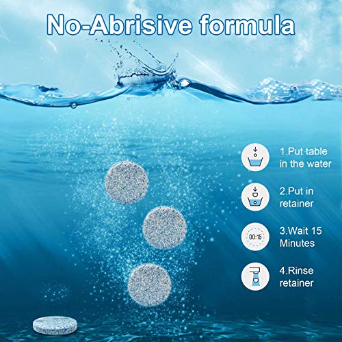 MySmile Denture Cleaning Tablets, Retainer Cleaner Removes Bad Odor, Plaque, ...