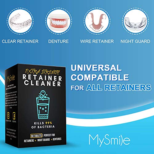 MySmile Denture Cleaning Tablets, Retainer Cleaner Removes Bad Odor, Plaque, ...