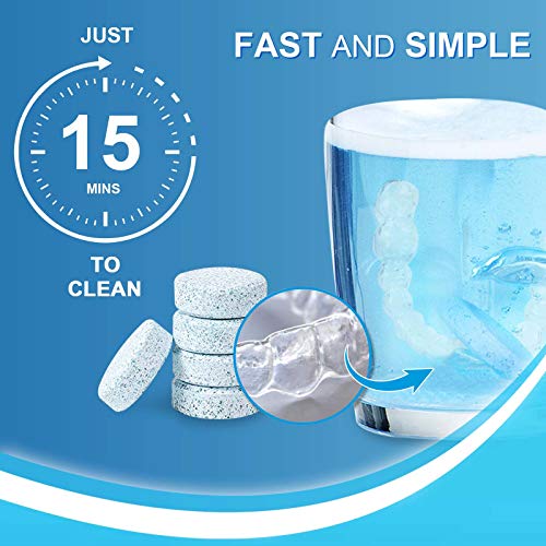 MySmile Denture Cleaning Tablets, Retainer Cleaner Removes Bad Odor, Plaque, ...