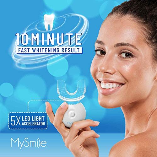 MySmile Teeth Whitening Kit with LED Light, 10 Min Non-Sensitive Fast Teeth W...