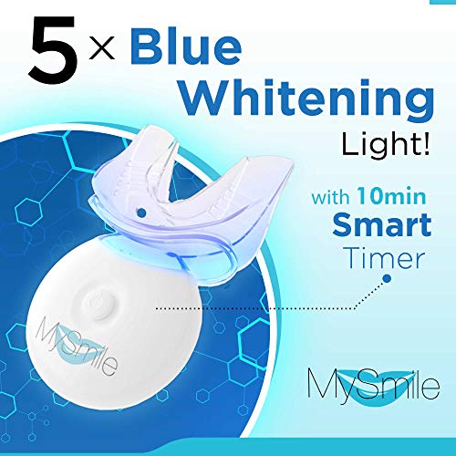 MySmile Teeth Whitening Kit with LED Light, 3 Non-Sensitive Teeth Whitening G...