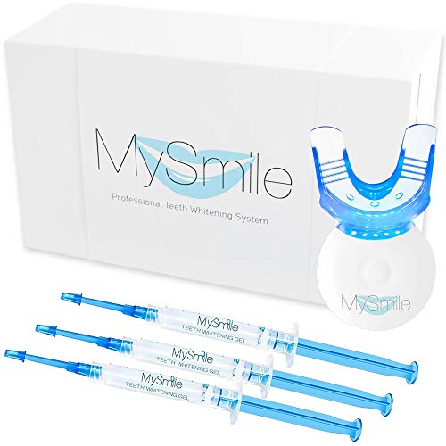 MySmile Teeth Whitening Kit with LED Light, 3 Non-Sensitive Teeth Whitening G...