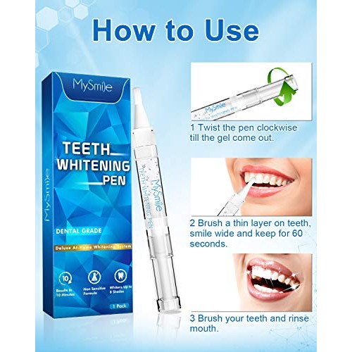 MySmile Teeth Whitening Pen for Sensitive Teeth, Fast Result Teeth Bleach Pen...
