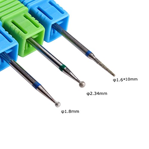 3PCS Cuticle Clean Carbide Nail Drill Bit Diamond Rotary Burrs Electric Nail ...