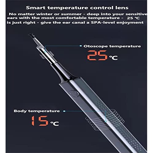 Ear Cleaning - Ear Wax Remover - Metal Handle - Otoscope Thermostat 25°c - Wi...