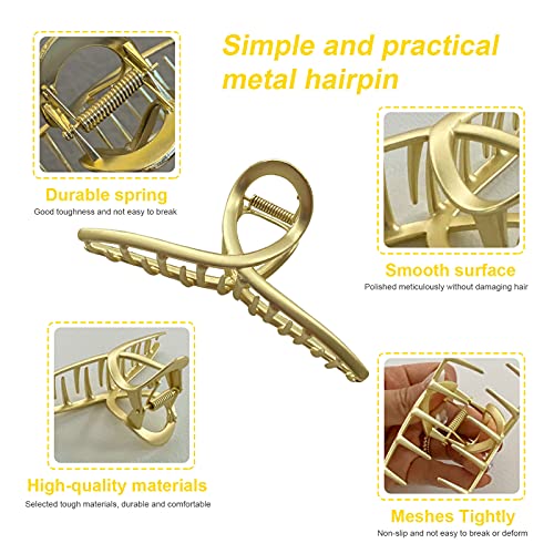 4.5 Inch Large Metal Hair Clips, 2 PCS Big Non-Slip Metal Hair Clips Accessor...