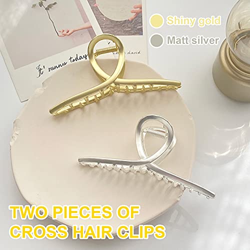 4.5 Inch Large Metal Hair Clips, 2 PCS Big Non-Slip Metal Hair Clips Accessor...