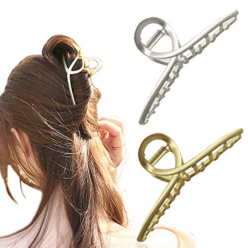 4.5 Inch Large Metal Hair Clips, 2 PCS Big Non-Slip Metal Hair Clips Accessor...