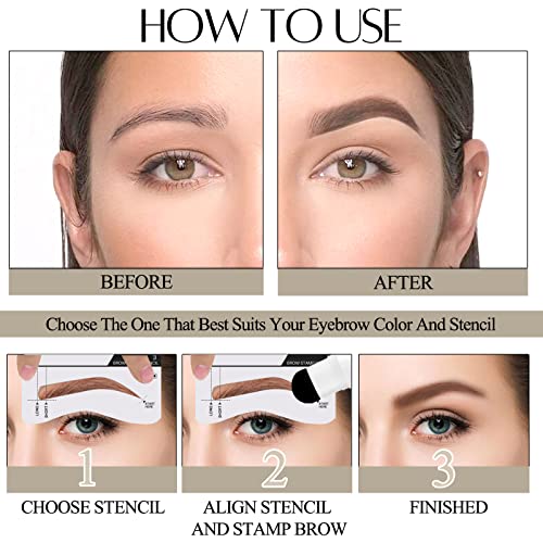 Eyebrow Stamp Stencil Kit Brow Stamp Tool Kit One Step Brow Stamp Kit Waterpr...