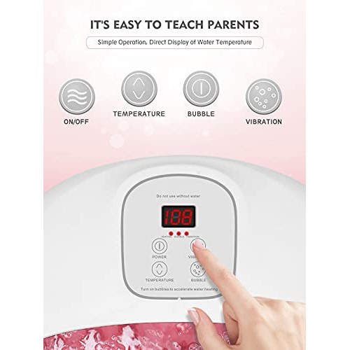 Foot Spa Bath Massager with Heat, 14 Shiatsu Massage Rollers Adjustable Tempe...