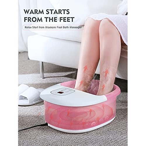 Foot Spa Bath Massager with Heat, 14 Shiatsu Massage Rollers Adjustable Tempe...