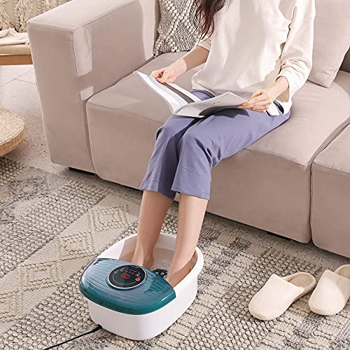 Foot Spa Bath Massager with Heat, Bubbles, Vibration, 16 Removeable Roller (n...