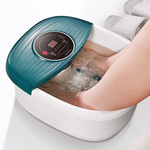 Foot Spa Bath Massager with Heat, Bubbles, Vibration, 16 Removeable Roller (n...
