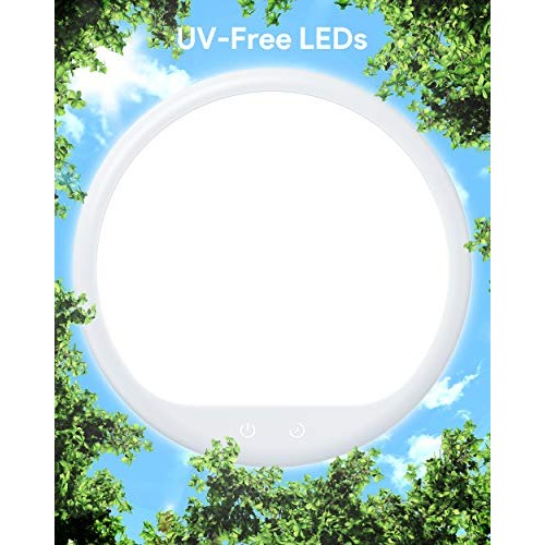 LED Therapy Lamp, Happy Light with 10000 Lux UV Free and USB Connect, 3 Adjus...