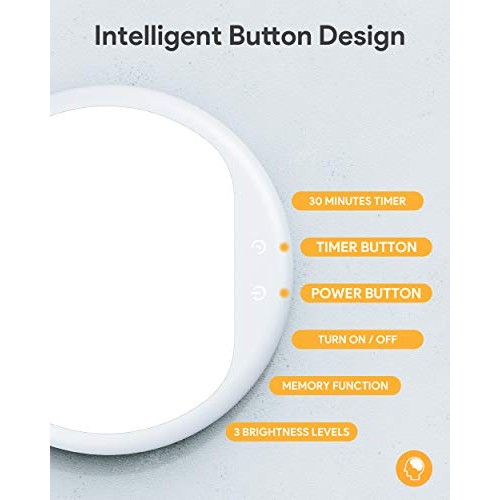 LED Therapy Lamp, Happy Light with 10000 Lux UV Free and USB Connect, 3 Adjus...