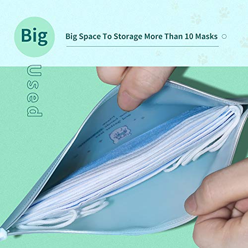 LSxia 4 Packs Face Cover Organizer Case Mask Zipper Storage Bag Cosmetic Cont...