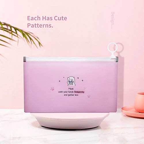 LSxia 4 Packs Face Cover Organizer Case Mask Zipper Storage Bag Cosmetic Cont...